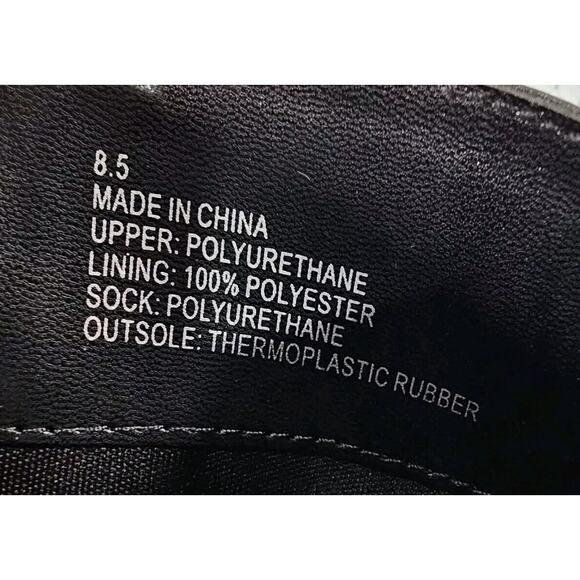 American Eagle Black Faux Leather Ankle Boots Booties Shoes Front Zip SZ 8.5 - Picture 10 of 12